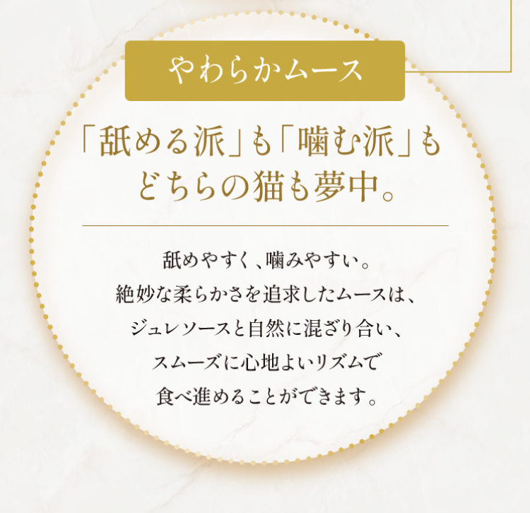 やわらかムース 「舐める派」も「噛む派」もどちらの猫も夢中。