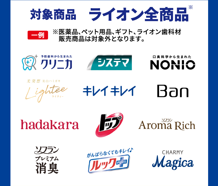 対象商品 ライオン全商品